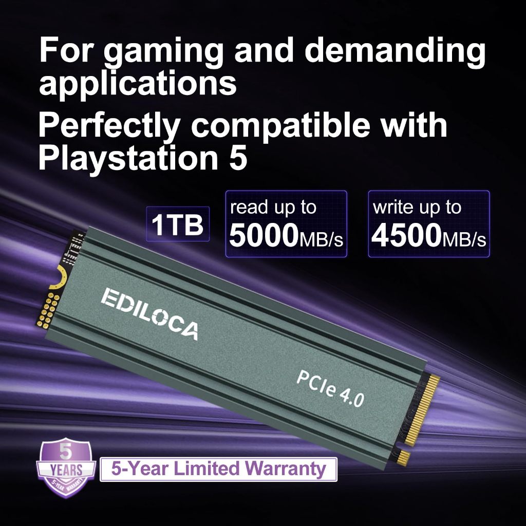 Ediloca EN760 NVMe PCIe Gen 4x4 M.2 2280 SSD 1TB 2TB 4TB สำหรับ Laptop และ PC Read 5000MB/s Write 4500MB/s