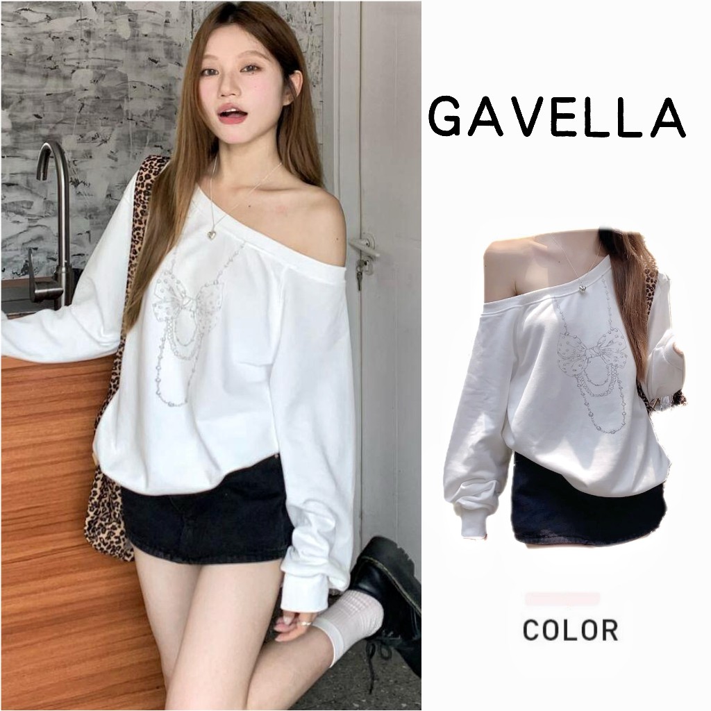 GAVELLA กาเวลล่า เสื้อแขนยาว เสื้อกันหนาว คอกลม หลวม