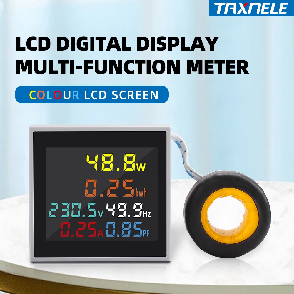 Taxnele 22MM D48-2058 Multi Function Digital 6in1 AC 50-300V 250-450V โวลต์มิเตอร์แอมมิเตอร์ Energy Meter