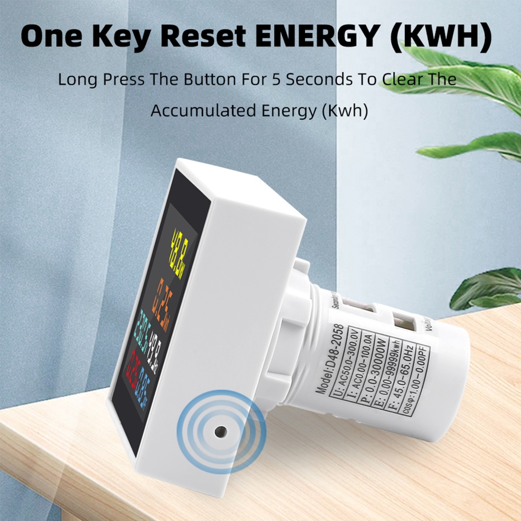 Taxnele 22MM D48-2058 Multi Function Digital 6in1 AC 50-300V 250-450V โวลต์มิเตอร์แอมมิเตอร์ Energy Meter - รูปที่ 3