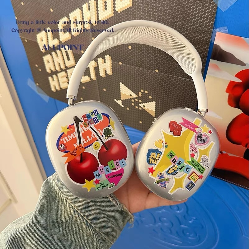 Star Cherry สติกเกอร์รูปแบบ Soft Case สําหรับ Airpods Max หูฟังไร้สายหูฟังป้องกันกรณี