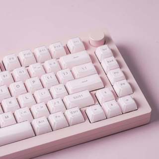 113 คีย์สีชมพู Jelly พิมพ์ด้านบนคริสตัลน้ําแข็ง Keycap โปร่ง…