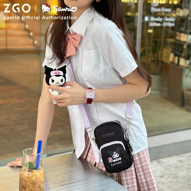 ZGO x Sanrio กระเป๋าใบเล็ก ลายเมโลดี้น่ารัก กระเป๋าใส่โทรศัพท์มือถือ สําหรับผู้หญิง กระเป๋าสะพายข้าง 25012C