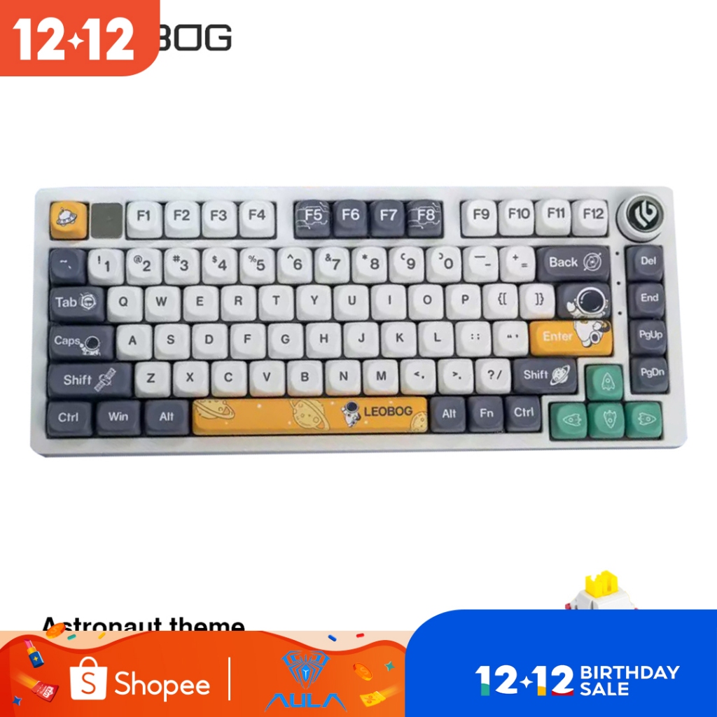 Aula LEOBOG Hi75 คีย์บอร์ดเมคคานิคอล 75% 81 คีย์ มีสาย RGB พร้อมลูกบิด