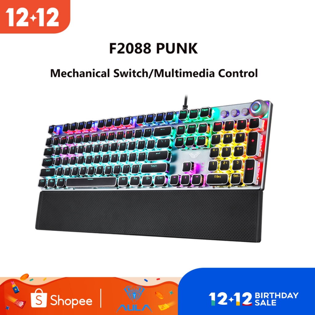 Aula F2088/F2058PK PUNK คีย์บอร์ดเกมมิ่ง ป้องกันผี