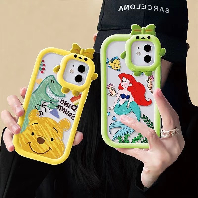 For Iphone 12 12 Pro Xr 11 6 7 8 6P 7P 8P X XS XS Max 11 Pro 11 Pro Max เคสโทรศัพท์ Winnie Bear Mermaid ที่สร้างสรรค์