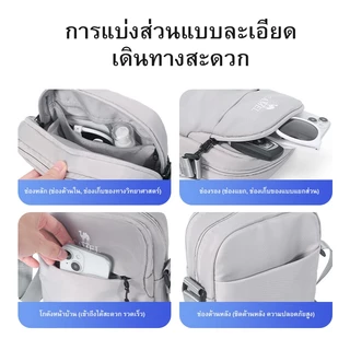 CAMEL CROWN กระเป๋าสะพาย 2.3L กระเป๋าสะพายข้างสีดํา, กระเป๋าเก็บของลําลอง