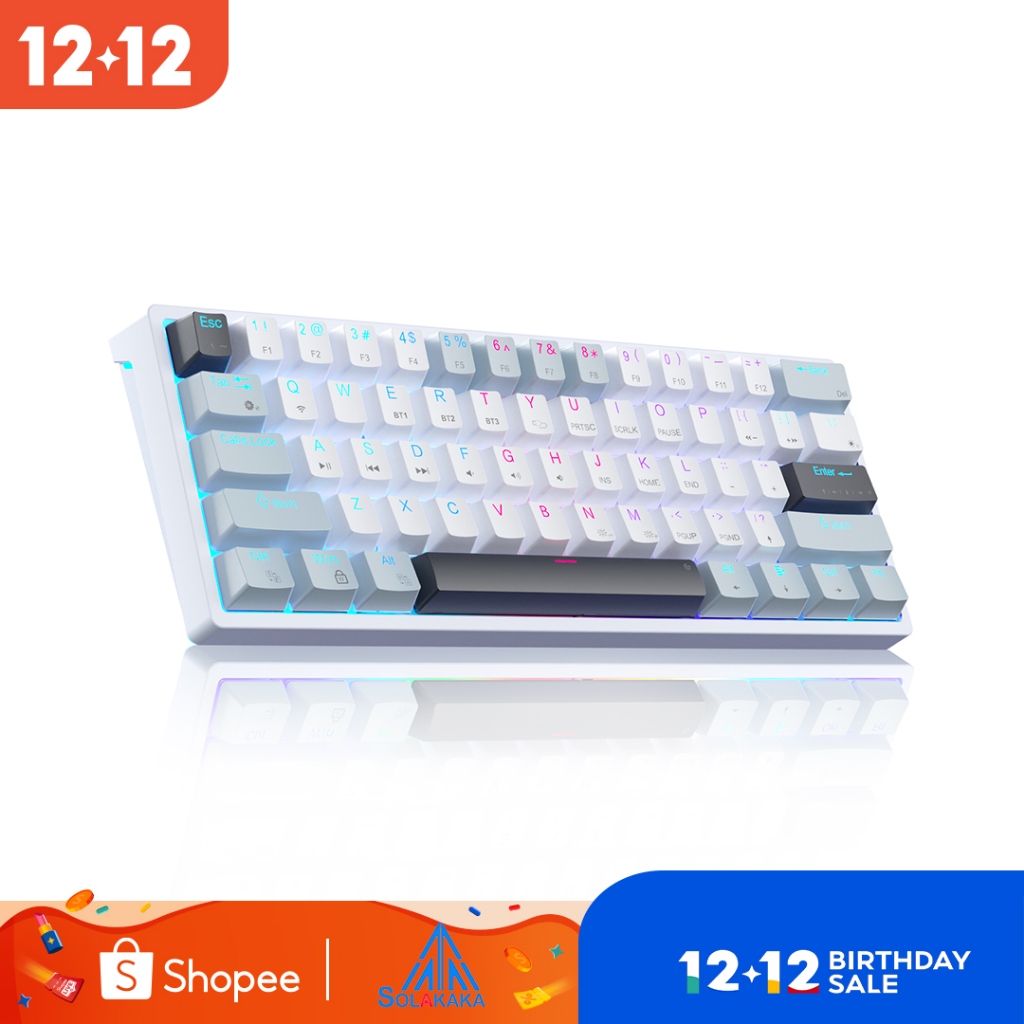 Aula Solakaka SK961 61 คีย์บอร์ดเชิงกลบลูทู ธ 5.0 สาย RGB Light มินิคีย์บอร์ดเกมมิ่งแบบพกพา