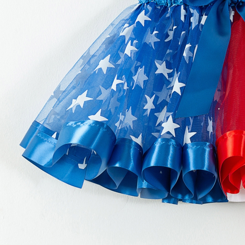 Wit กระโปรงตูตู ลายธงชาติอเมริกา 4 กรกฎาคม พร้อมกิ๊บติดผม ประดับโบว์ - รูปที่ 5