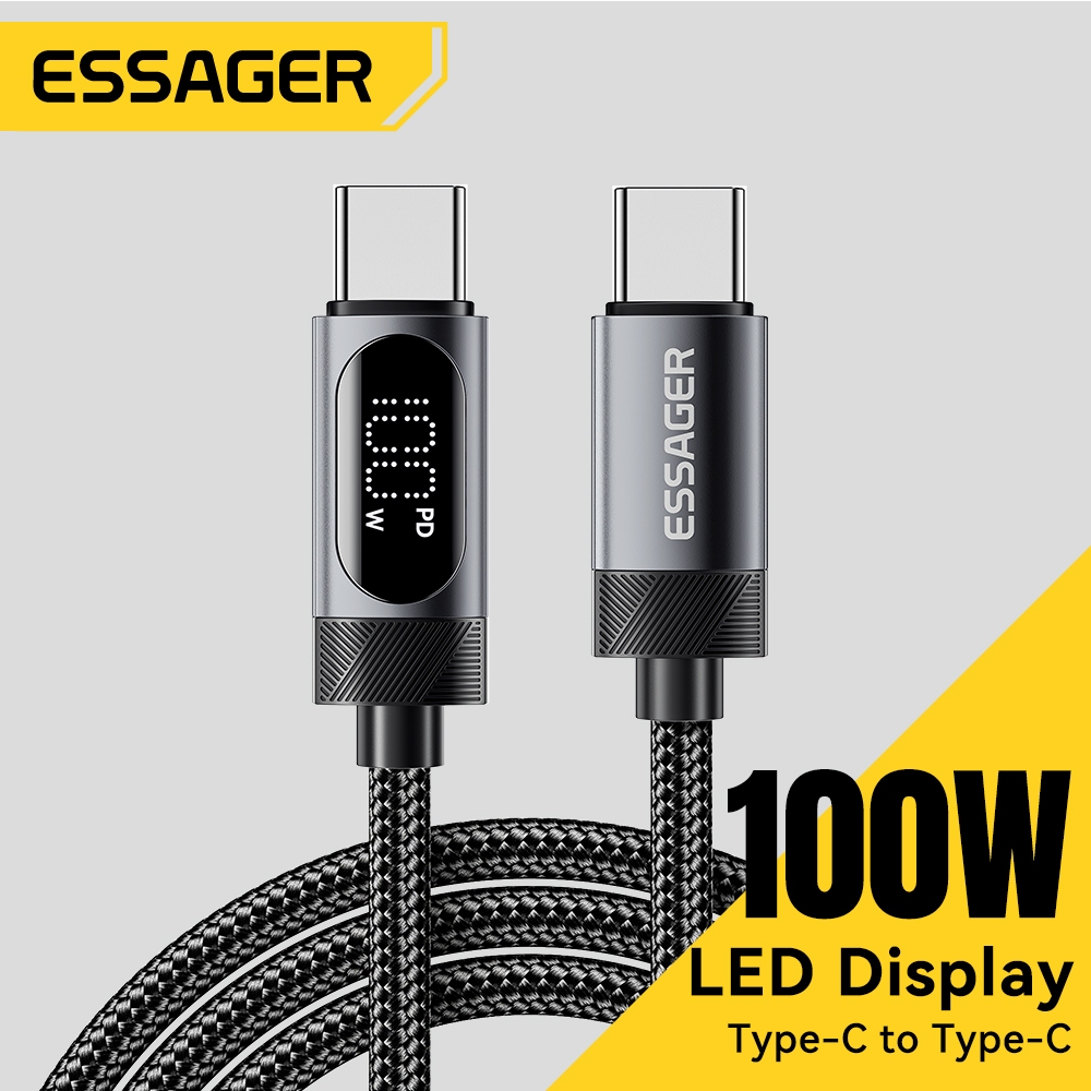 Essager M 100W /30W จอแสดงผลปัจจุบันเข้ากันได้กับ Fast Charging data cable Interfaces : 7A AC 100W C