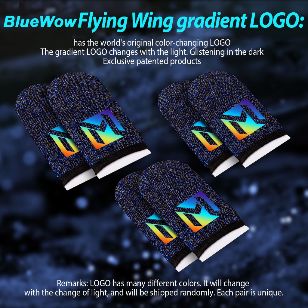 Bluewow [MLBB] ถุงมือกันเหงื่อสําหรับเล่นเกมปลอกนิ้วมือถือตัวควบคุมเกมหน้าจอสัมผัสสําหรับเกมมือถือ PUBG