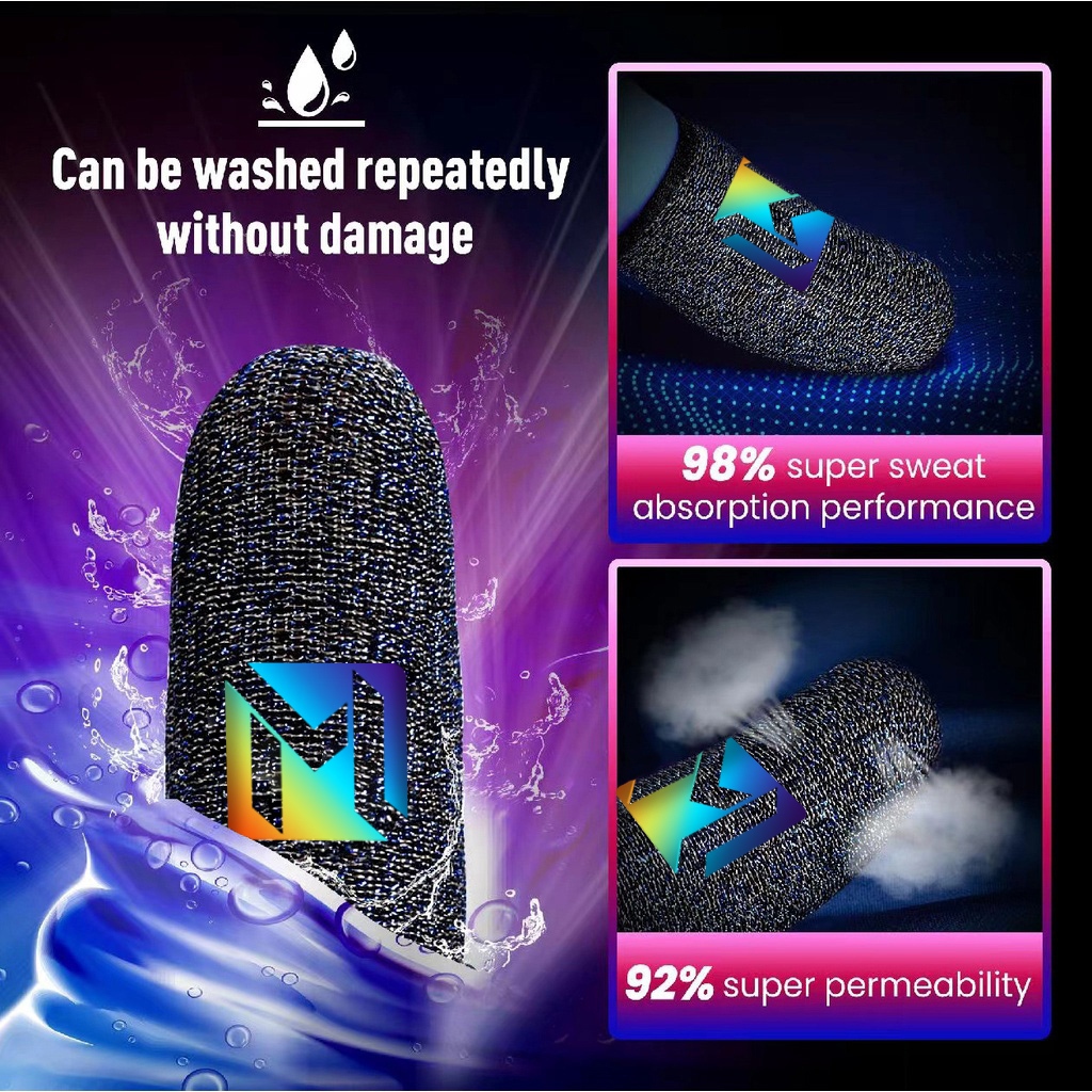Bluewow [MLBB] ถุงมือกันเหงื่อสําหรับเล่นเกมปลอกนิ้วมือถือตัวควบคุมเกมหน้าจอสัมผัสสําหรับเกมมือถือ PUBG