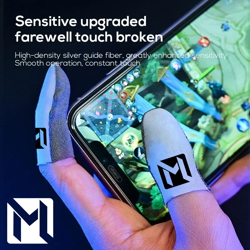 Bluewow [MLBB] ถุงมือกันเหงื่อสําหรับเล่นเกมปลอกนิ้วมือถือตัวควบคุมเกมหน้าจอสัมผัสสําหรับเกมมือถือ PUBG