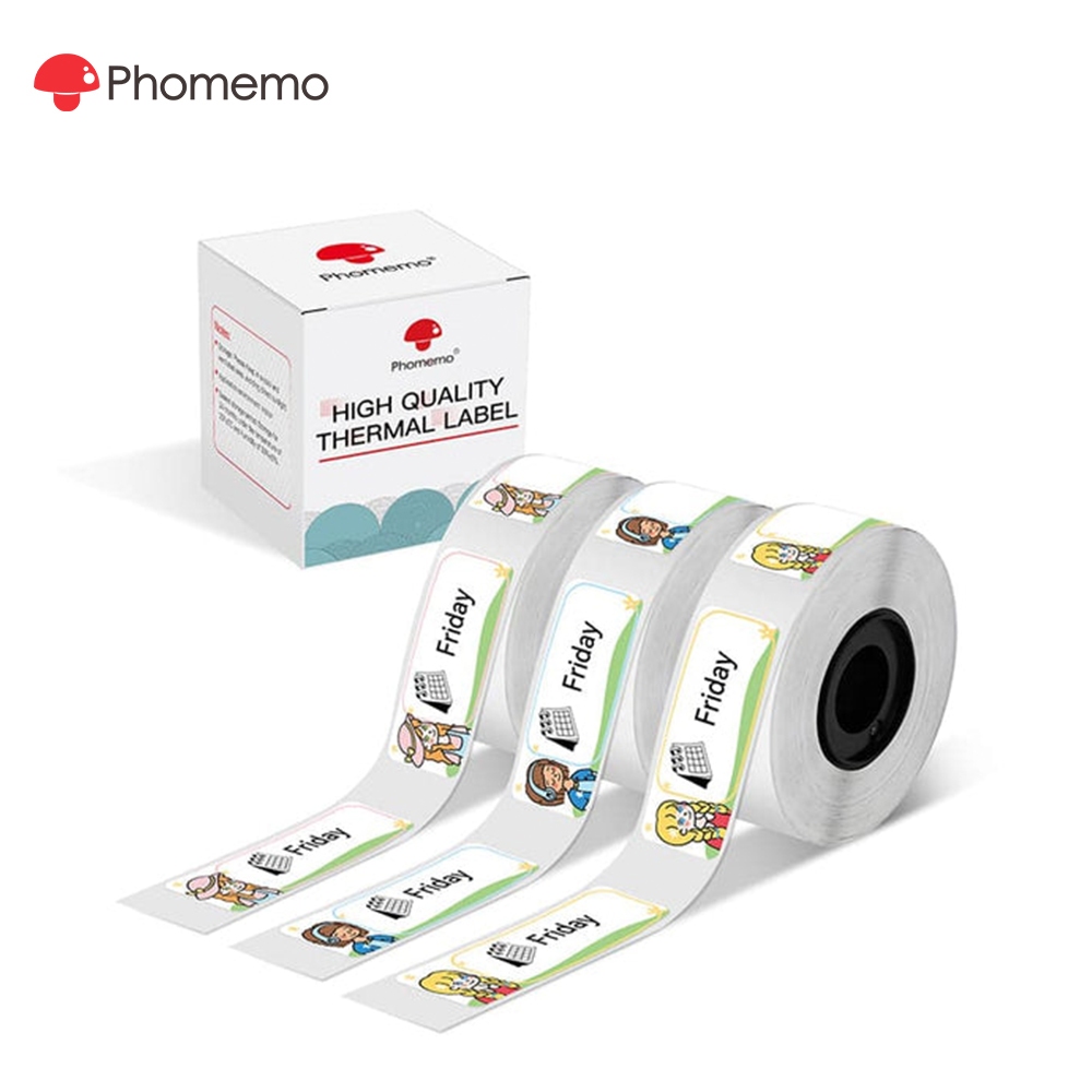 Phomemo 14x40mm 3rolls สติกเกอร์ป้ายชื่อ  สําหรับเครื่องพิมพ์ D30/Q30/Q31 and 14mm thermal Sticker p