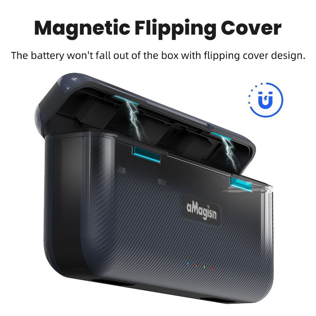 【ร้านไทย】Amagisn for DJI Osmo 360/Action 6/5 Pro/4/3 Portable Fast Charge Box with 1770mah battery สามารถชาร์จแบตเตอรี่ได้พร้อมกัน 3 ก้อน ราคา ถูกที่สุด ดีลบีเคเค แกลเลอรีภาพที่ 7