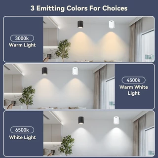 4/5/6.5 นิ้ว อลูมิเนียม ไฟดาวน์ไลท์ติดพื้นผิว LED หลอดไฟ E27 แบบถอดเปลี่ยนได้ เหมาะสำหรับภาพถ่ายธุรกิจที่บ้าน