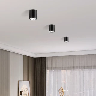 4/5/6.5 นิ้ว อลูมิเนียม ไฟดาวน์ไลท์ติดพื้นผิว LED หลอดไฟ E27 แบบถอดเปลี่ยนได้ เหมาะสำหรับภาพถ่ายธุรกิจที่บ้าน