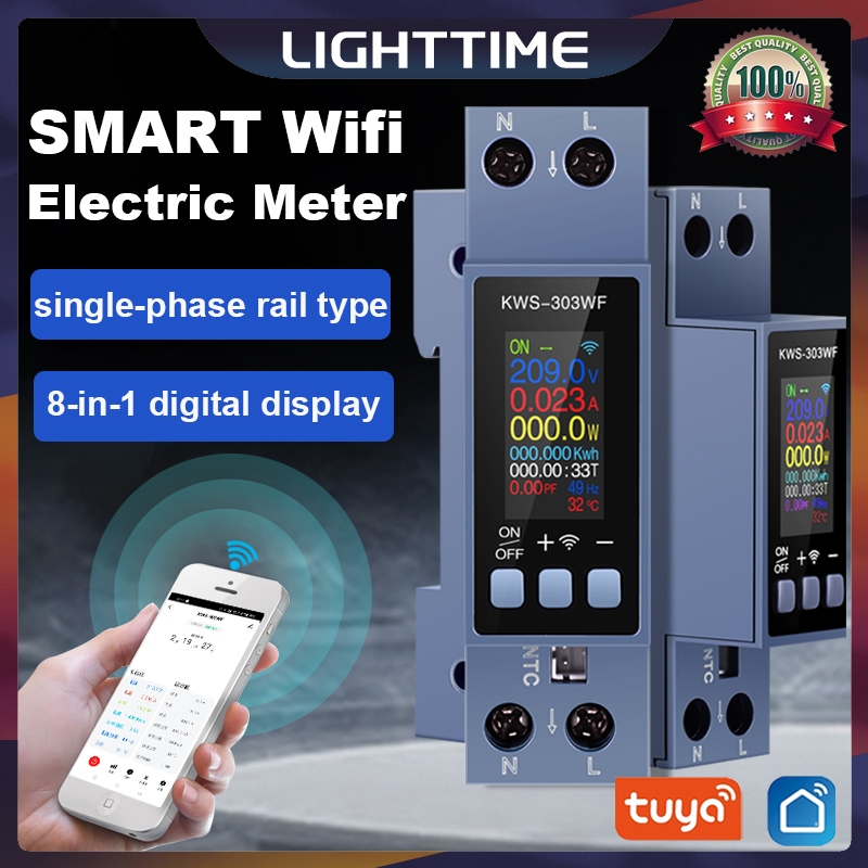Tuya WiFi 9in1 Power Meter AC Energy Meter APP Control 100-290V/40A แรงดันไฟฟ้าและ Current Meter มิเตอร์ไฟฟ้า Smart Life