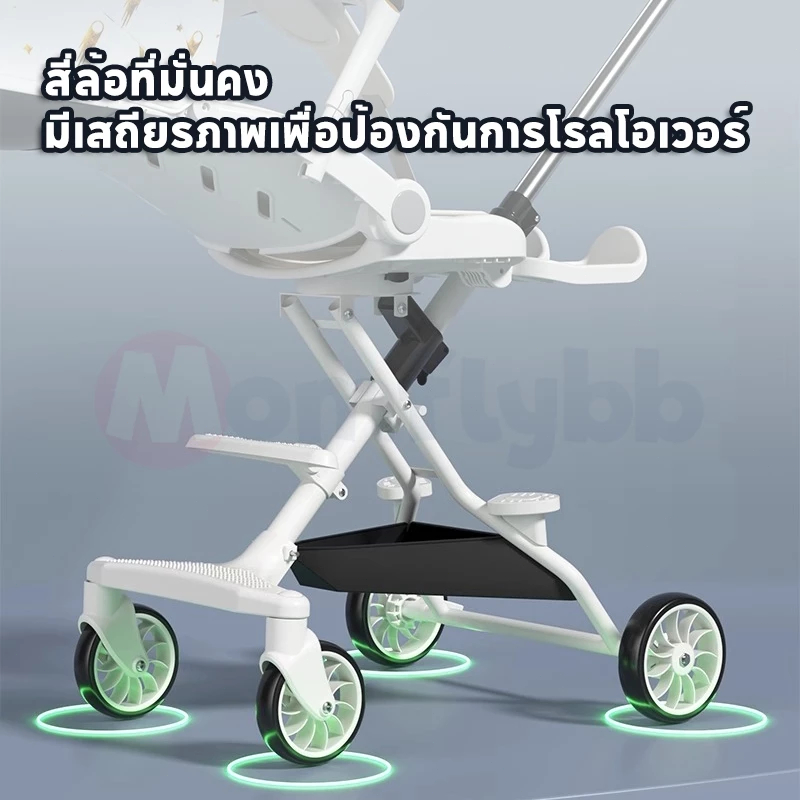 แมลงวันชนิดหนึ่ง รถเข็นเด็กแบบพกพารุ่นฟังก์ชั่นครบชุดนั่งสบายรีไลน์สามารถหมุนได้2ด้านรถเข็นพับได้ - รูปที่ 5
