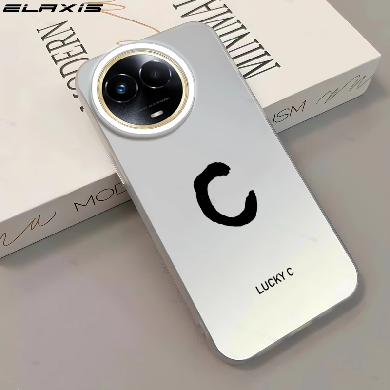 ELAXIS สําหรับ Realme 11 5G/Realme 11X 5G เคสโทรศัพท์ Creative Lucky ตัวอักษรโปร่งแสงเงินเลเซอร์การออกแบบ ShockProof Hard TPU ฝาหลัง ES005