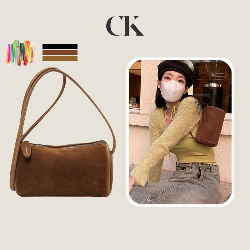 CINVAI&KROZE บอสตันอเนกประสงค์ New niche Design Messenger Bag Women's Matte cylinder BAG