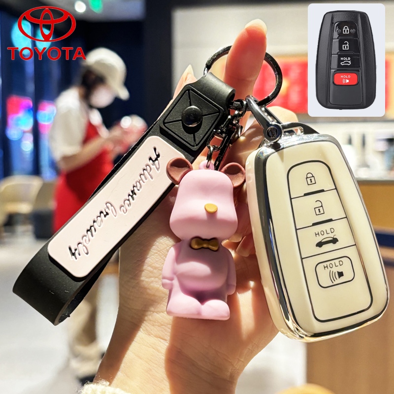 ฝาครอบกุญแจรถโตโยต้า เหมาะสําหรับ Toyota Altis/Cross/Camry/Corolla Cross TPU พวงกุญแจรถหมี