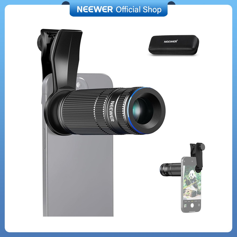 Neewer LS-36 PRO, 7X เลนส์เทเลโฟโต้พร้อมคลิปเลนส์โทรศัพท์เข้ากันได้กับ iPhone Samsung, 7X ขยายเลนส์โทรศัพท์สําหรับ 17 มม.กระทู้โทรศัพท์กรงเคสโทรศัพท์ Backplate