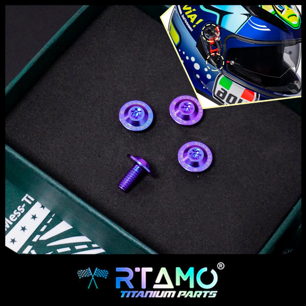 RTAMO ไทเทเนียม Gr5 AGV K3 K4 K5 PISTA/GPRR KYT หมวกกันน็อค Bolt เลนส์ติดตั้ง AGV Tail Wing Nut