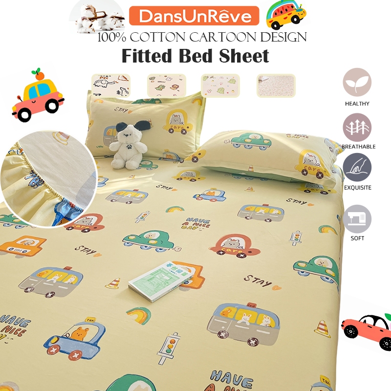 ผ้าปูที่นอน ผ้าฝ้าย 100% cotton 10นิ้ว ผ้าปูรัดมุม ขนาดควีนไซซ์ เหมาะกับของขวัญ สําหรับเด็กผู้หญิง