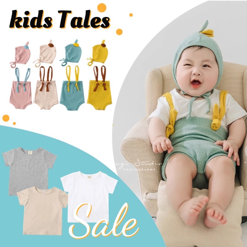 นิทานเด็ก เสื้อผ้าเด็ก กางเกงจั๊มสูท เสื้อยืดผ้าฝ้าย ชุดหมวก ฤดูร้อนใหม่เสื้อผ้า เด็กทารก เด็กผู้หญิง ชุดรอมเปอร์