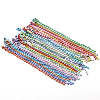 โซ่ลูกปัดสีผสม 10-12 ซม. สำหรับ DIY อุปกรณ์ตกแต่ง ทำพวงกุญแจ จี้กระเป๋าเป้
