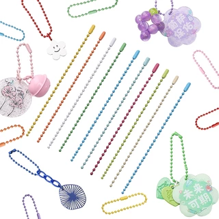 โซ่ลูกปัดสีผสม 10-12 ซม. สำหรับ DIY อุปกรณ์ตกแต่ง ทำพวงกุญแจ จี้กระเป๋าเป้