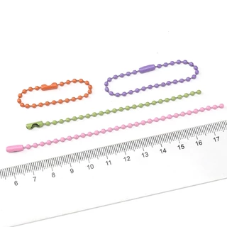 โซ่ลูกปัดสีผสม 10-12 ซม. สำหรับ DIY อุปกรณ์ตกแต่ง ทำพวงกุญแจ จี้กระเป๋าเป้