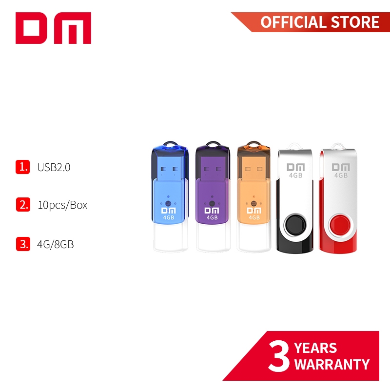 Dm PD209 USB2.0 แฟลชไดรฟ์ USB 10 ชิ้น/กล่อง 4G 8G พร้อมใช้งาน