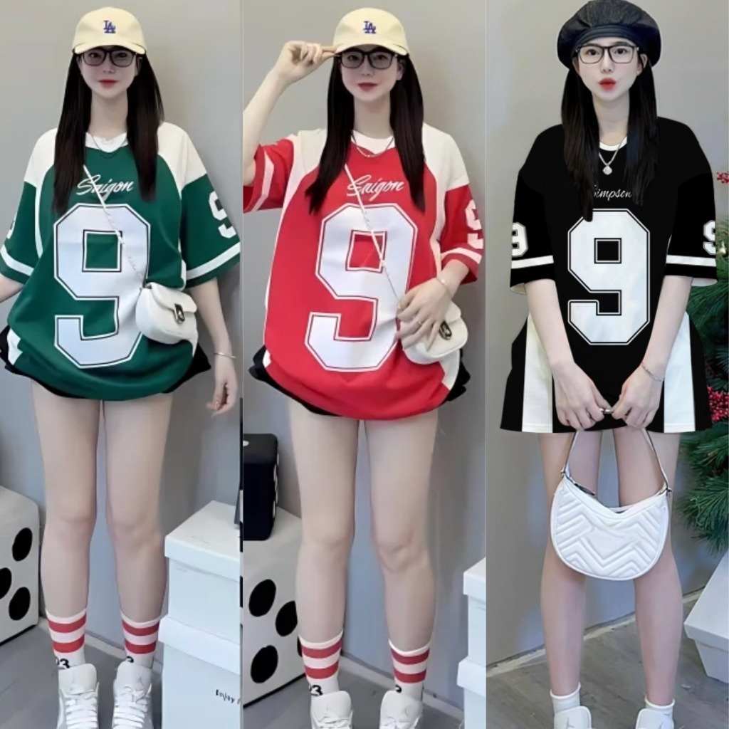 สไตล์เกาหลีกีฬาคอวีเสื้อยืดสําหรับผู้ชายและผู้หญิงเลขที่.9/8/00ขนาดใหญ่เสื้อฟุตบอลหลวมย์ สตรีทแวร์ สําหรับสาวฮอตเทรนด์ 2568