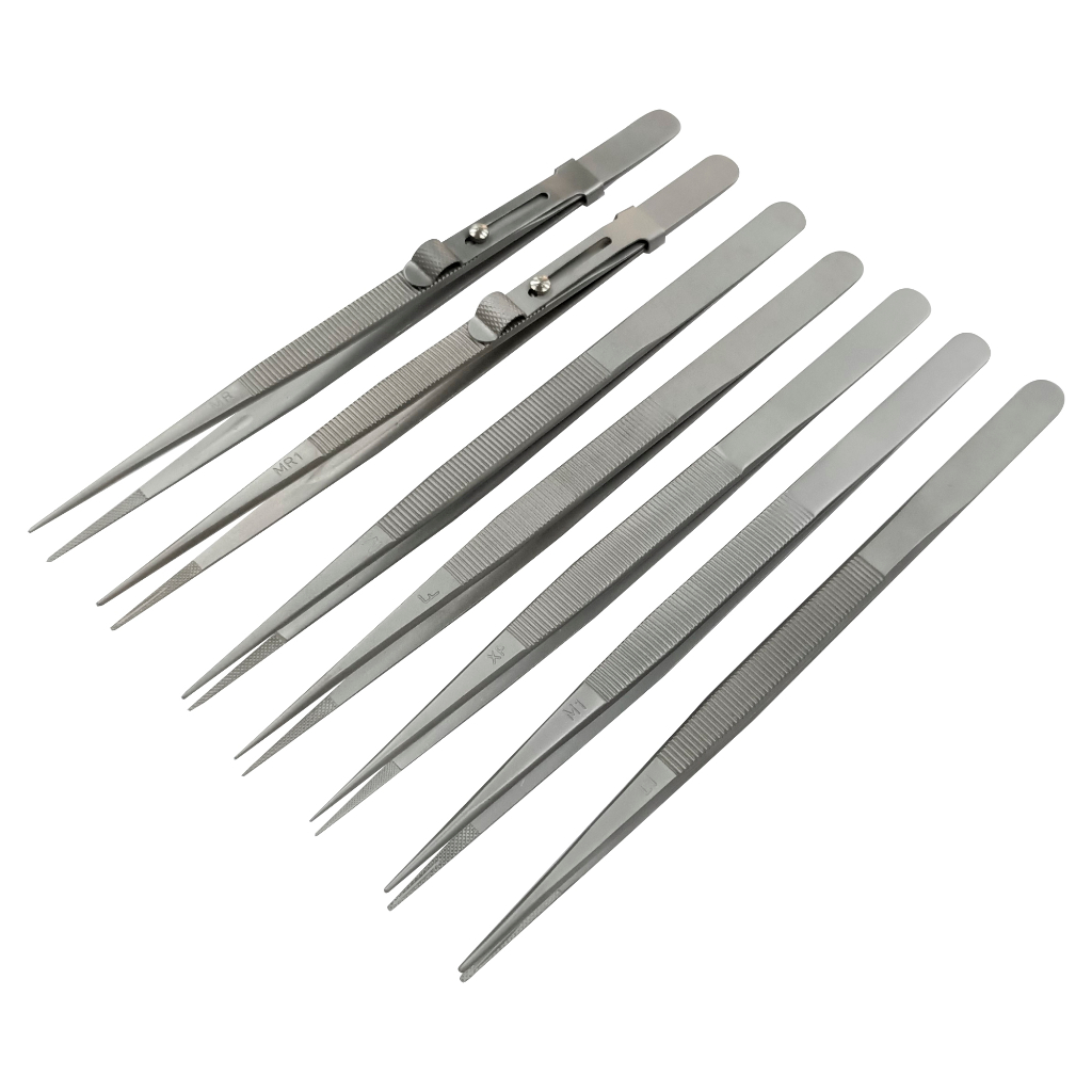 แหนบเพชรสแตนเลสคุณภาพสูง Inox เครื่องประดับ Grooved Tip Slick ล็อคแหนบพลอย Lysuz