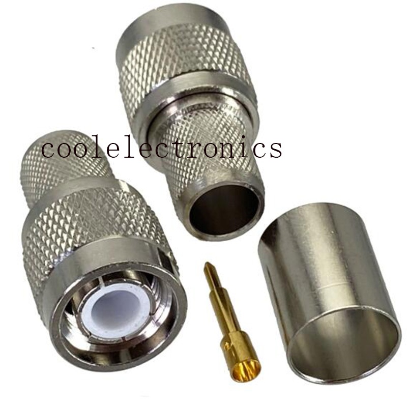 5pcs TNC ชายปลั๊ก crimp สําหรับ RG8 RG213 RG214 RG165 LMR400 7D-FB 50-7 Coax สายอะแดปเตอร์เชื่อมต่อต