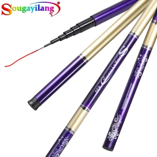 Sougayilang เบ็ดตกปลา 2.7M-6.3M เบ็ดตกปลาคุณภาพสูง Super Light คาร์บอนไฟเบอร์ Hard Hand Telescopic Fishing Rod