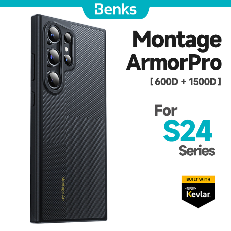 [Benks Official] Benks Magnetic Montage ArmorPro Case Built with Kevlar Fiber เคสโทรศัพท์มือถือ คาร์บอนไฟเบอร์ บางมาก กันกระแทก สไตล์มินิมอล สําหรับ Samsung S24 S24+ S24U