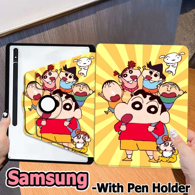 เคสฝาพับ ซัมซุง Tab case S6 lite S7 S8 S9 S10+ S7FE S9FE S9FE+ A8 A9 A9+ เคสฝาพับ Samsung Galaxy Tab S8+ S9+ S7+ A7 lite 360°หมุนตั้ง/นอนได้ เคส Galaxy /cartoon Samsung case