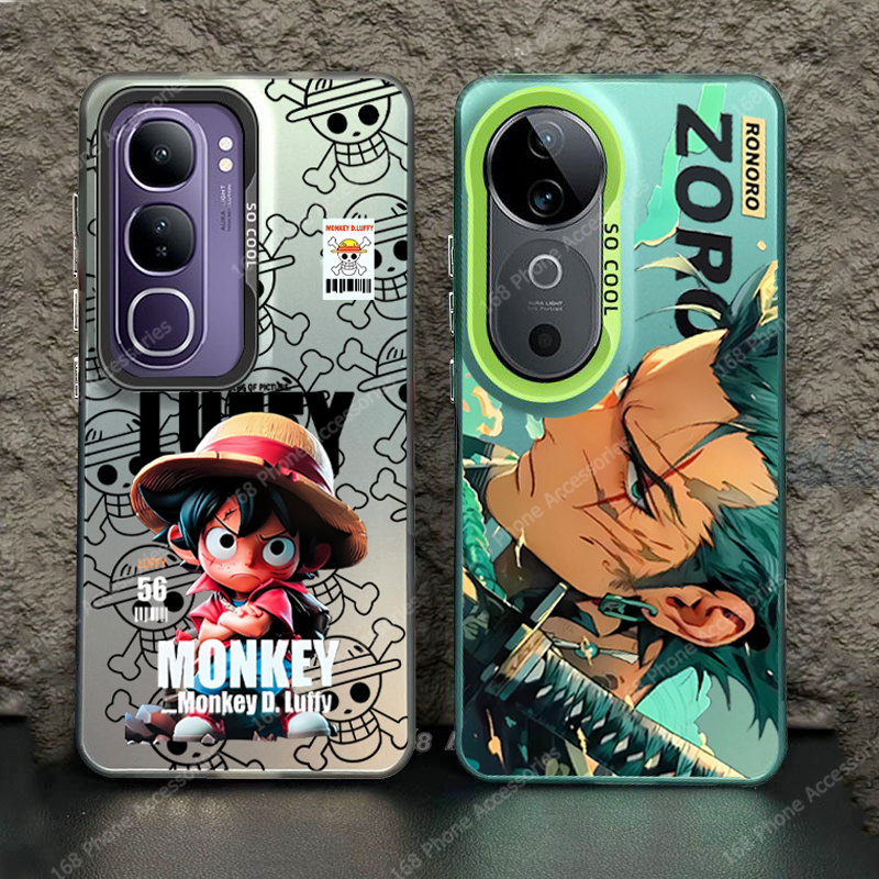 เคส Vivo Y200 V30 V40 V30E 5G เคส Vivo V30 V40 Pro Y19S เคสกันกระแทก ลูฟี่ โซโร วันพีช อะนิเมะ เคลือบด้าน เคสโทรศัพท์แข็ง