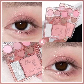 Gogo Tales พาเลทอายแชโดว์ บลัชออน ไฮไลท์ สีชมพู สีน้ําตาลเอิร์ธโทน