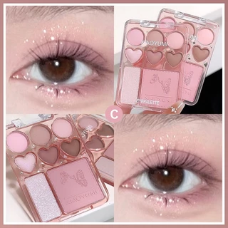 Gogo Tales พาเลทอายแชโดว์ บลัชออน ไฮไลท์ สีชมพู สีน้ําตาลเอิร์ธโทน