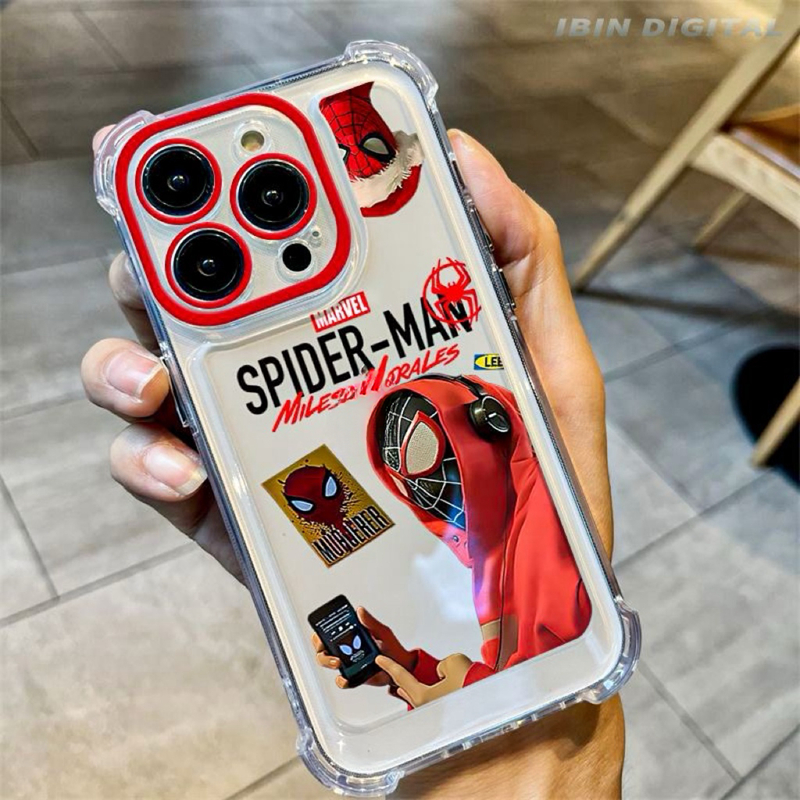 เคส VIVO Y76 5G Y15S Y15A Y01 Y17 Y15 Y12 Y16 4G Y17S Y28 5G Y03 สี่มุมป้องกันการตกคริสมาสต์ Spiderman กรณีโทรศัพท์