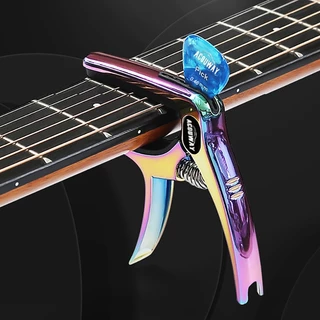 Acouway Guitar Capo Clamp สําหรับอะคูสติกและกีตาร์ไฟฟ้าพร้อมตัวถอดขาสะพานและที่วางสล็อตปิ๊กกีตาร์วัสดุอลูมิเนียมอัลลอยด์