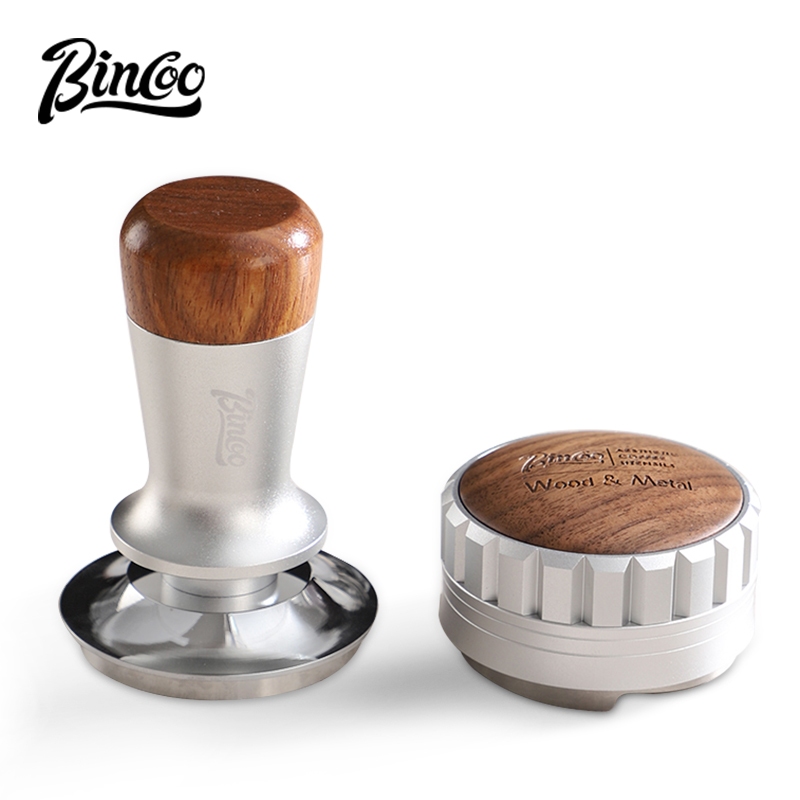 Bincoo อิตาเลี่ยนสามเยื่อกระดาษผง Spreader ไม้จับผงยืดหยุ่นกดค้อนสแตนเลสเครื่องชงกาแฟอุปกรณ์เสริม 51 มม./58 มม.