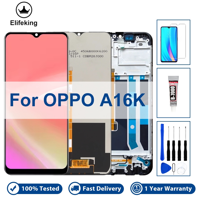 ทดสอบ 100% สําหรับ OPPO A16K CPH2349 จอแสดงผล LCD Touch Screen Digitizer Assembly อะไหล่ฟรีซ่อมเครื่องมือ