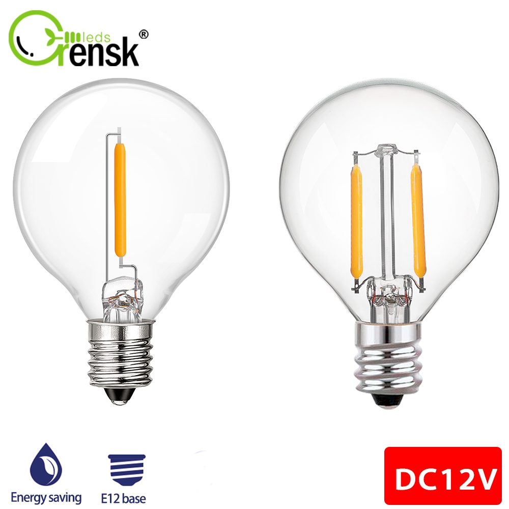 Dc12v LED เปลี่ยนหลอดไฟ, G40 หลอดไส้ 1 W/1.5 W Dimmable Vintage Light Warm white 2700 K สีขาวเย็น 4000 K E12 ปกติฐานสกรูขนาดกลาง