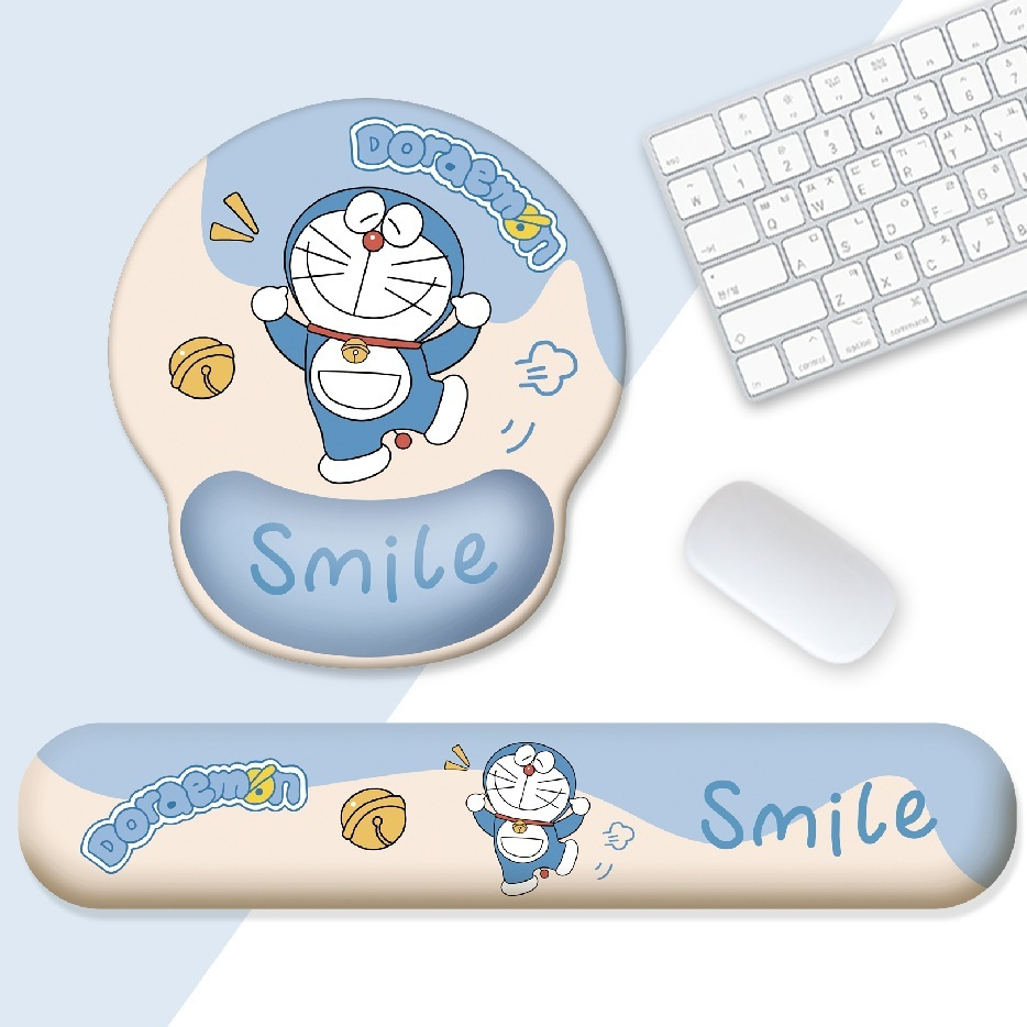 ชุดแผ่นรองเมาส์ คีย์บอร์ด เมมโมรี่โฟม ลายการ์ตูน Hello Kitty น่ารัก กันลื่น สําหรับคอมพิวเตอร์