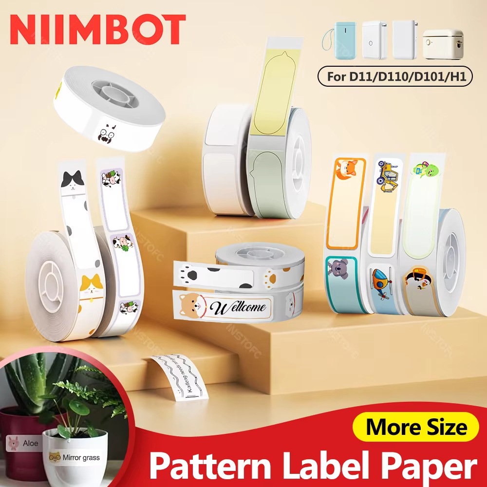 NIIMBOT D110/D11/D101 กระดาษพิมพ์สีสัตว์น่ารัก กระดาษพิมพ์ป้ายชื่อ กันน้ํา